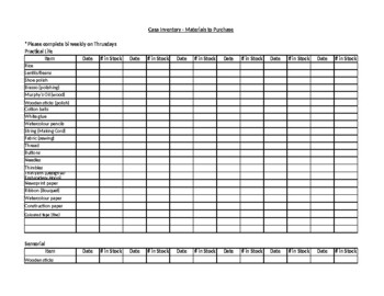 Preview of Editable Montessori Casa/Classroom Inventory List for Materials