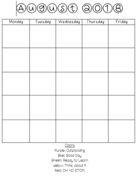 monthly behavior chart template