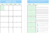 Editable Monthly Planner 2015-2016 Beginning on Monday