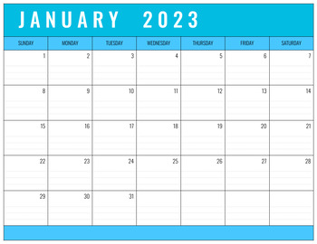 Editable Monthly Calendar 2023 Printable & Editable in Powerpoint