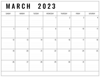 Editable Monthly Calendar 2023 Printable & Editable in Powerpoint
