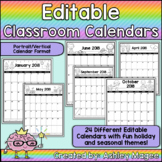 Editable Monthly Calendar Templates - Portrait/Vertical Format