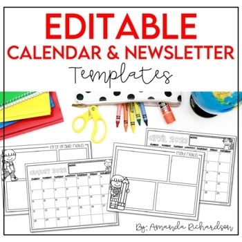 Preview of Editable Calendar and Newsletter 2023-2024 | Digital & Google Slides™