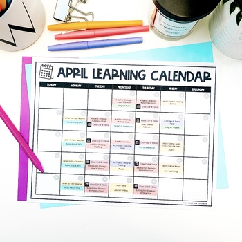 Editable Monthly Calendar for Distance Learning by My Teacher Toolbox