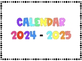 Editable Monthly Calendar for the 2024-2025 School Year | 