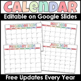 Editable Monthly Calendar on Google Slides™