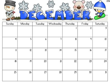 Editable Monthly Calendars 2019-2020 by Teacher at Heart ...