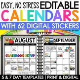2023-2024 Editable Monthly Calendar Templates Printable & 