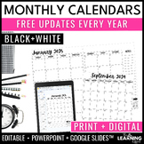 Editable Monthly Calendar Templates 2024 - 2027 | Print & 