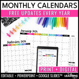 Editable Monthly Calendar Templates 2024 - 2027 | Printabl