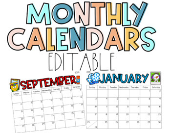 editable monthly calendars 2022 2023 printable by essentiallykinder