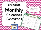 Editable Monthly Calendars (Chevron)