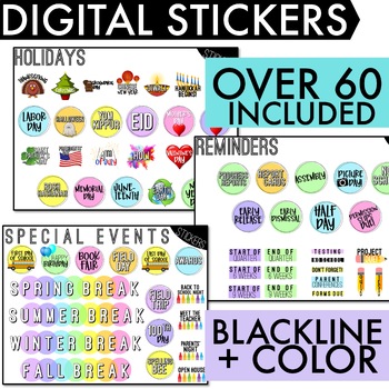 Editable Monthly Calendars - Digital Stickers! by Diller's Doodles