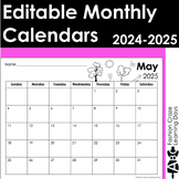 Editable Monthly Calendars for Parent Communication, Homew