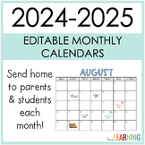 2024 2025 Editable Monthly Calendars - Printable and Digital