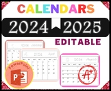 Editable Monthly Calendars with powerpoint  - 2024-2025 Ca