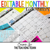 Editable Monthly Class Calendars
