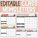 Editable Monthly Class Newsletters