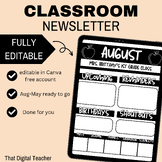 Editable Monthly Classroom Newsletter