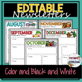 Editable Monthly Classroom Newsletters BUNDLE