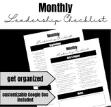 Editable Monthly Leadership Check List