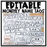 Editable Monthly Name Tags