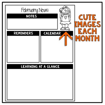 Editable Monthly Newsletter by Becky's Room | TPT