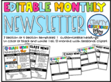 Editable Monthly Newsletter | Printable | Google Slide Imp