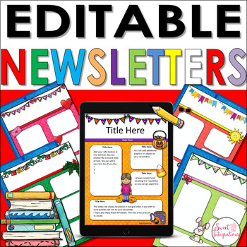 Preview of Weekly/Monthly Editable Classroom Newsletter Templates  PowerPoint Google Slides