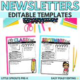 Editable Monthly Newsletters - Easy Peasy - PreK, Kinderga