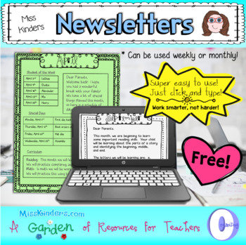 Preview of Editable Monthly Newsletters FREE!