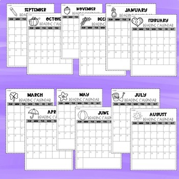 Editable Monthly Reading Calendars and Parent Tips by Kait's Classroom
