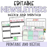 Editable Monthly & Weekly Newsletters Template Full Year |