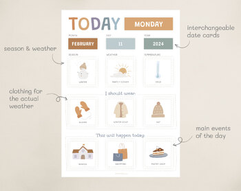 Preview of Editable Morning Board and Cards for Kids / Autism Today Chart