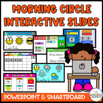 Preview of Digital and Editable Morning Circle / Meeting Slides and SmartBoard