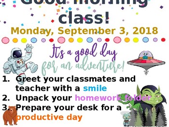 Preview of Editable Morning Greeting PowerPoint