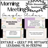 Editable Morning Meeting Discussion Questions for Google S