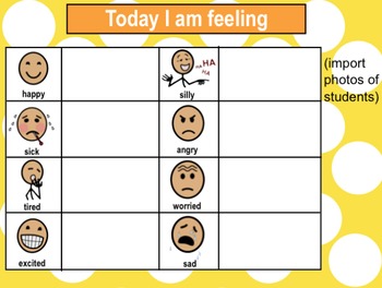 Preview of Editable Morning Meeting File For Students With Special Needs