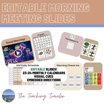 Preview of Editable Morning Meeting Slides