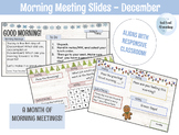 Editable Morning Meeting Slides! | December - Farmhouse | 