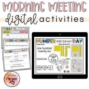 Preview of Editable Morning Meeting Slides - Digital - Distance Learning