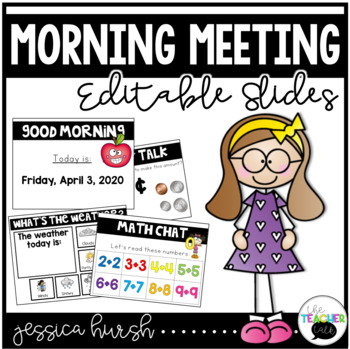 Preview of Editable Morning Meeting Slides - Distance Learning