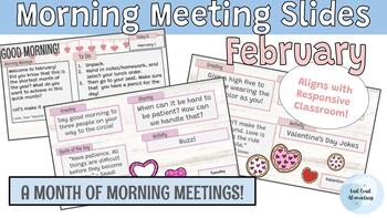 Preview of Editable Morning Meeting Slides | February | Responsive Classroom