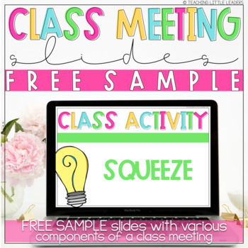 Preview of Editable Class Meeting / Morning Meeting Slides Freebie