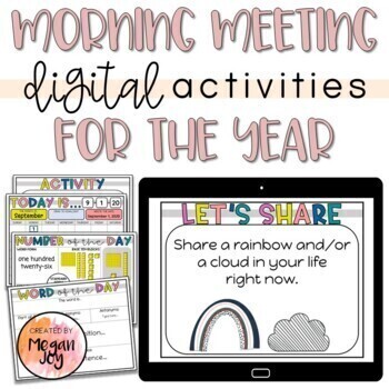 Preview of Editable Morning Meeting for the Year - Digital - Distance Learning