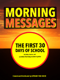 Morning Messages - First 30 Days of School