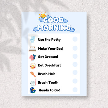 Preview of Editable Morning/ Night Checklist with Visuals for Kids