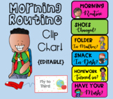 Editable Morning Routine Clip Chart and Desk Plates