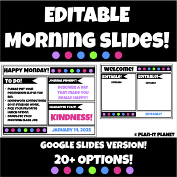 Preview of Editable GOOGLE Good Morning Meeting Slides! 