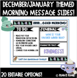 Editable Morning Slides!  December/January/Winter Themed! 